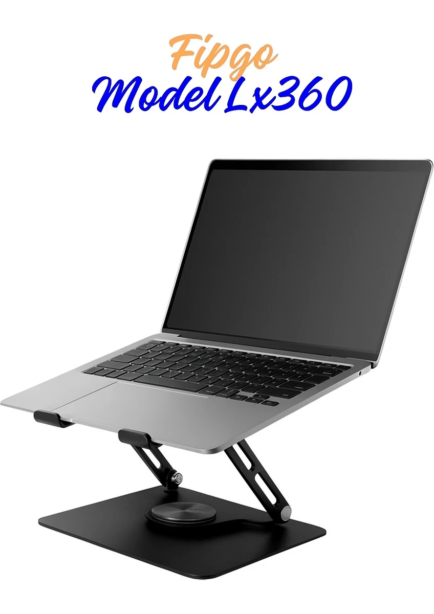 Fipgo-Model LX360 Ayarlanabilir Katlanabilir 360 Derece Dönen Metal Notebook Laptop Yükseltici Stand